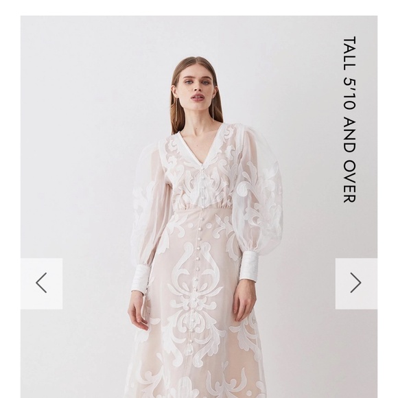 Karen Millen Dresses & Skirts - Tall Applique Organdie Buttoned Woven Maxi Dress